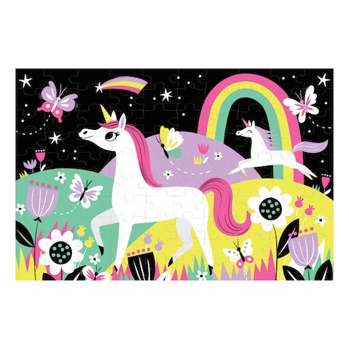 Unicorns Glow-in-the-dark Puzzle: 100 Pieces