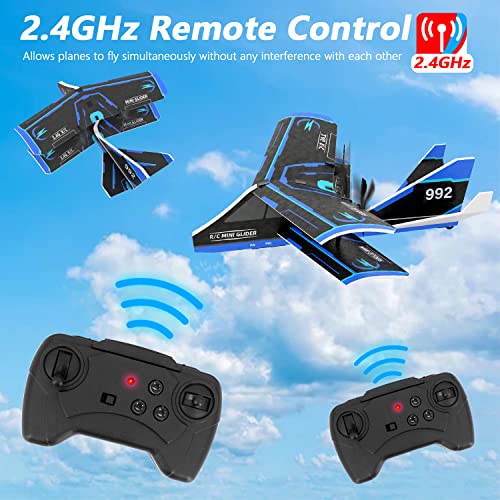 Ushining Avión de Control Remoto, Avión RC Recargable de 2,4 GHz con Giroscopio Incorporado Material Ligero y Duradero, Fácil de Volar, Regalos Juguete para 8 a 14 Años Niños y Niñas (992)