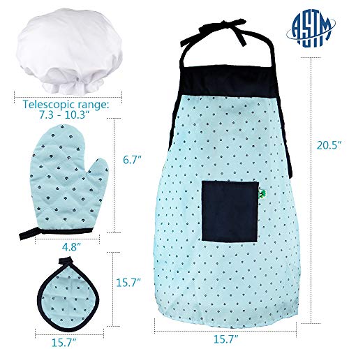 Vanmor Gorro Cocinero Niño Delantal Niña Navidad Juguetes Niño 3-8 Años, 26 Pcs Kits Repostería con Molde para Hornear Delantal Niño Accesorios Cocina Juguetes Madera Infantil, Regalo Niño 3-8 Años