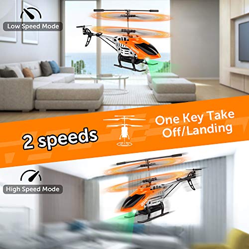 VATOS Helicóptero RC, helicóptero de Control Remoto con giroscopio y luz LED, Mini helicóptero de aleación de Canal de 3,5 HZ para niños y Adultos, Micro helicóptero RC de Interior