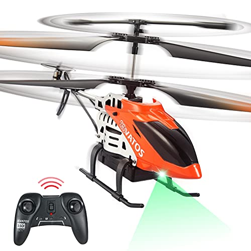 VATOS Helicóptero RC, helicóptero de Control Remoto con giroscopio y luz LED, Mini helicóptero de aleación de Canal de 3,5 HZ para niños y Adultos, Micro helicóptero RC de Interior