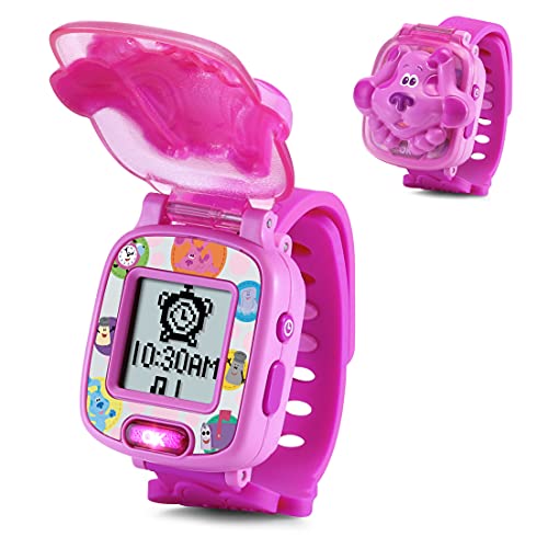 VTech-123-611767 VTech-¡Las Pistas de Blue y tú Reloj de aprendizaje, juguete educativo para niños +3 años, voces originales de la serie, color rosa, versión ESP (3480-611767)