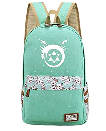 WANHONGYUE Fullmetal Alchemist Anime Estudiante Las Flores Bolso de Escuela Mochila de Viaje Casual Backpack /1