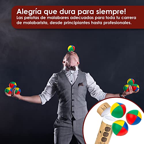 Weidebach Juego de 3 Pelotas de Malabares de Calidad Ø 67 mm y 130 g de Peso - Bolas de Malabares, con Relleno de granulado Insensible al Agua y Cuero Artificial Duradero, Juego de Malabares