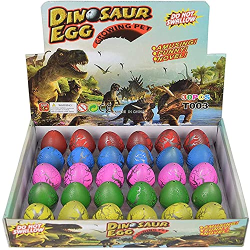 Wenosda Dino Dinosaur Dragon Eggs Hatching Growing Toy Paquete de Gran tamaño de 30 Piezas (30pcs Color Crack)