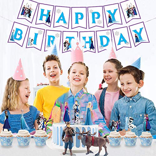 WENTS Princesa congelada Cake Topper Mini Juego de Figuras Niños Mini Juguetes Baby Shower Fiesta de cumpleaños Pastel Decoración Suministros 6 Piezas