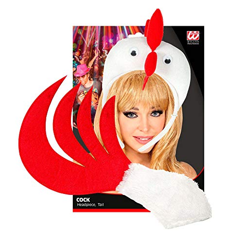 Widmann 09739 Juego de gallina, diadema y cola, para mujer, color blanco, talla única , color/modelo surtido