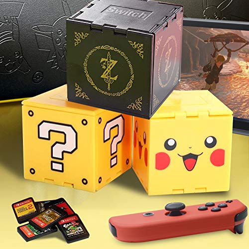 WIKEA Estuche para Tarjeta de Memoria Nintendo Switch, portatarjetas para Videojuegos con 16 Ranuras para Tarjetas (Zelda Negro)