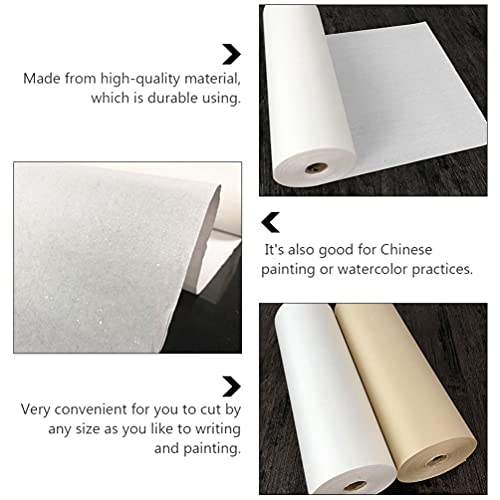 WINOMO 1 rollo de escritura Xuan papel engrosamiento rollo de arroz Sumi papel para chino japonés caligrafía pintura práctica Xuan papel 35 cmX50 m