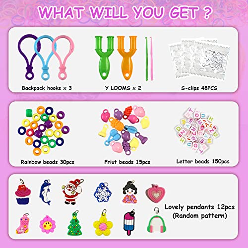 WOGOPRO Pulseras Gomas, 2000+ Gomas para Hacer Pulseras Elasticas 23 Colores, Bricolaje Manualidad para Niños de Pulseras y Collares, loom Bands Set para Pulseras