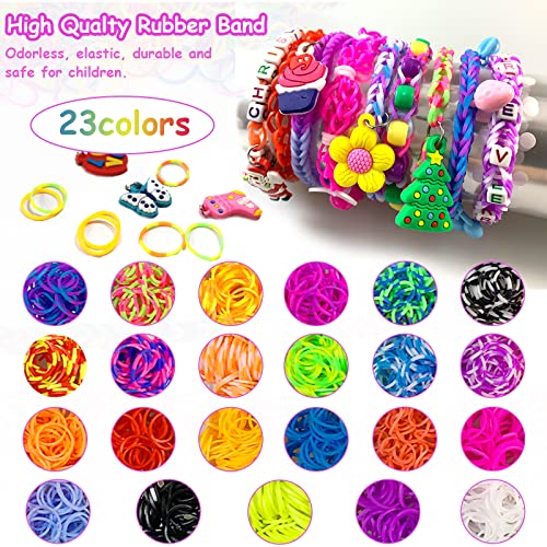 WOGOPRO Pulseras Gomas, 2000+ Gomas para Hacer Pulseras Elasticas 23 Colores, Bricolaje Manualidad para Niños de Pulseras y Collares, loom Bands Set para Pulseras