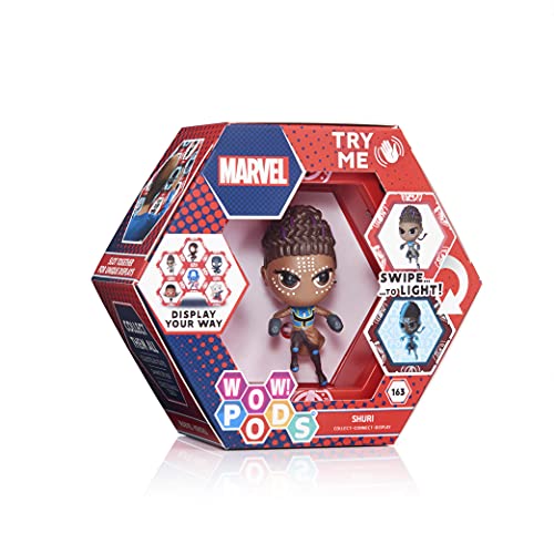 WOW! PODS Colección Avengers - Black Panther Shuri | Figura de Cabeza de Bobina con luz de superhéroe | Juguetes coleccionables y Regalos Oficiales de Marvel colección Black Panther - Shuri