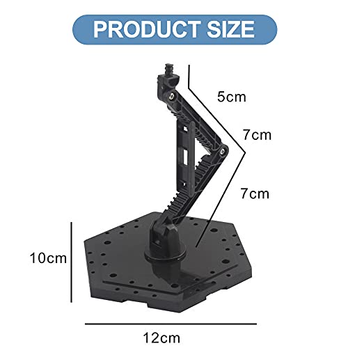 XISTEST Hobby Action Base, soporte para modelos, soporte de exhibición compatible con Gundam HG RG 1/144, modelos de figuras de escala, color negro (5 piezas)