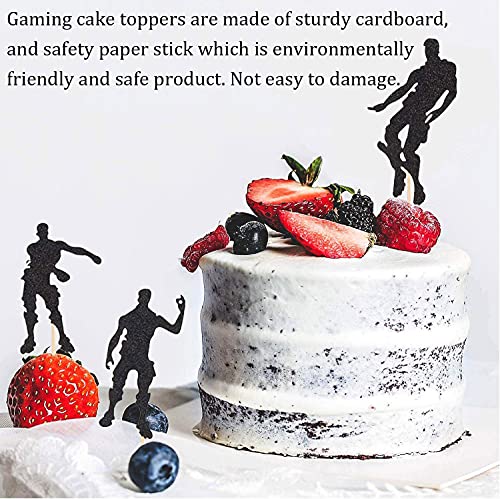 YGCHEN Happy Birthday Cake Topper Videojuegos Decoracion Tarta Gaming Cumpleaños Street Dance Cupcake Toppers para Suministros de Fiesta Temática de Juegos, 28 Piezas