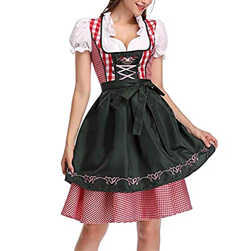 YIPUTONG Disfraz de Oktoberfest para Mujer, Vestido de sirvienta bávara, Vestidos de niña de Cerveza, Disfraces de Carnaval, Vestido Dirndl, Traje Divertido de sirvienta de Estilo étnico