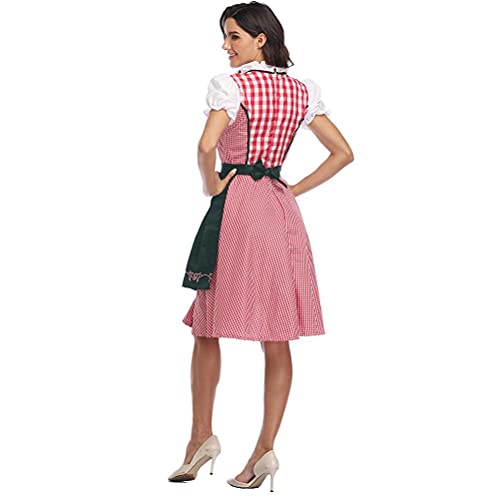 YIPUTONG Disfraz de Oktoberfest para Mujer, Vestido de sirvienta bávara, Vestidos de niña de Cerveza, Disfraces de Carnaval, Vestido Dirndl, Traje Divertido de sirvienta de Estilo étnico