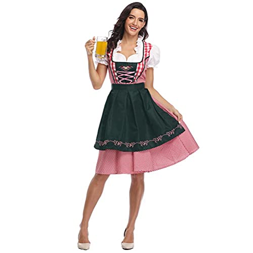 YIPUTONG Disfraz de Oktoberfest para Mujer, Vestido de sirvienta bávara, Vestidos de niña de Cerveza, Disfraces de Carnaval, Vestido Dirndl, Traje Divertido de sirvienta de Estilo étnico