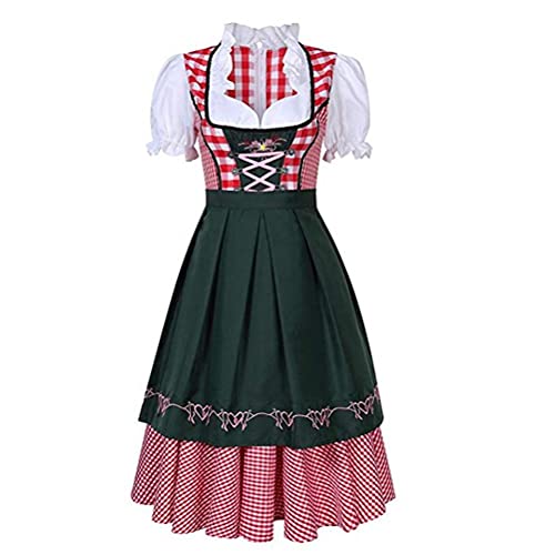 YIPUTONG Disfraz de Oktoberfest para Mujer, Vestido de sirvienta bávara, Vestidos de niña de Cerveza, Disfraces de Carnaval, Vestido Dirndl, Traje Divertido de sirvienta de Estilo étnico