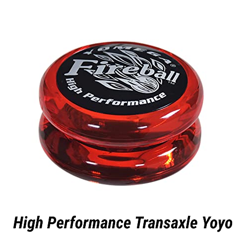 Yomega Fireball - Yoyó transeje de Respuesta Profesional, Ideal para niños y Principiantes Que Quieren Hacer Trucos como los Profesionales + 2 cueras Extra (Rojo Oscuro)