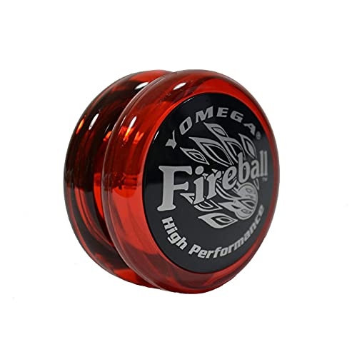 Yomega Fireball - Yoyó transeje de Respuesta Profesional, Ideal para niños y Principiantes Que Quieren Hacer Trucos como los Profesionales + 2 cueras Extra (Rojo Oscuro)