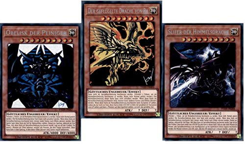 Yu-Gi-Oh! TN19 - Juego de 3 tarjetas de dioses, obelisco de los Peiniger (obelisco de los diosos)