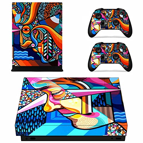 YWZQ Pegatina de Piel de diseño de Graffiti para Xboxone X Console y 2 Controladores Vinyl Decal Cover Game Machine Película Protectora de la Piel,1066