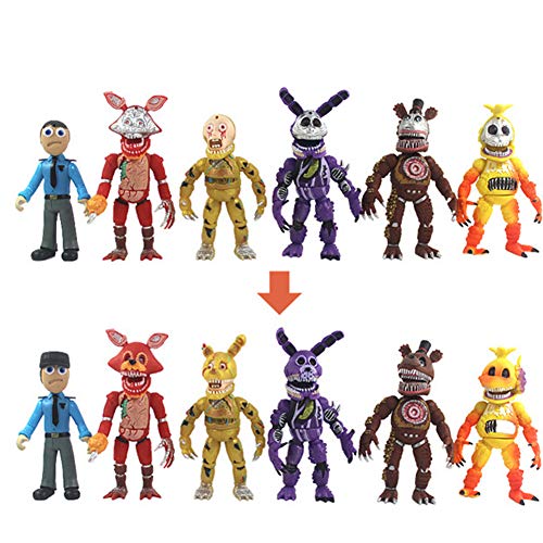 Zhongkaihua - Set de 1/6/8 piezas de figuras FNAF de 16,5 pulgadas - Juguetes de adorno de Five Nights At Freddy's, diferentes estilos y colores