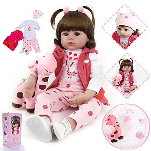 ZIYIUI Muñecas Reborn Niña 24 Pulgadas 60 cm Silicona Blanda Reborn Bebé Recién Nacido Hecho a Mano Bebé Reborn Niña Realista Bebés Niño Niña Regalo Juguete Reborn Dolls