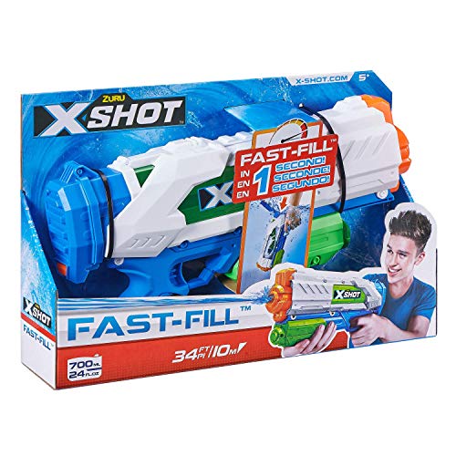 Zuru- Fast-Fill X-Shot Warfare - Pistola de Agua (llenado rápido), Color Azul (ZURU-308357)