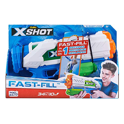 Zuru- Fast-Fill X-Shot Warfare - Pistola de Agua (llenado rápido), Color Azul (ZURU-308357)