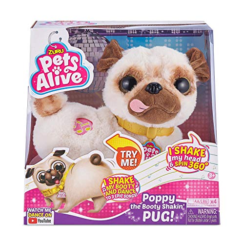 Zuru Pets Alive- Pets Alive Poppy, la Carlino Que sacude el botín The Booty Shakin' Pug, Color (9521)