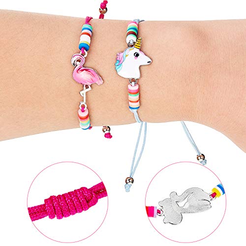 15 Pulseras de Niñas de Animal Unicornio Amistad Gato Mariposa para Premio de Fiesta Disfraz (Estilo Clásico)