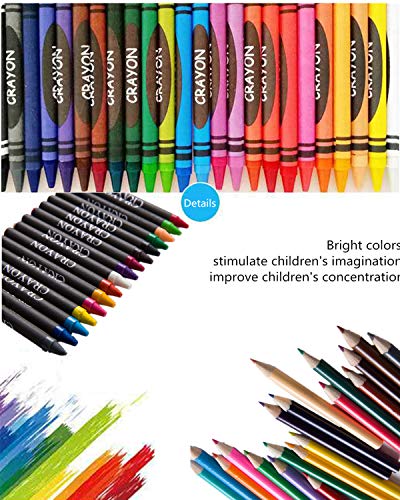 150pcs Conjunto de Dibujo de Arte, Creatividad Herramientas de Pintura Incluye Crayones de Cera, Acuarelas, Lápices de Colores, Pasteles, Regalos para Niños, Estudiantes, Principiantes y Artistas#1