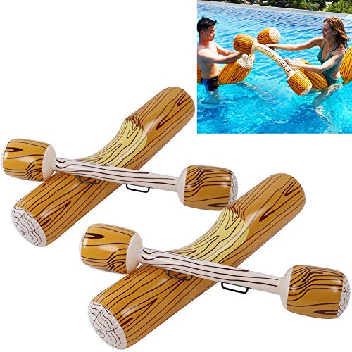 2 paquetes de juguete inflable para montar en la piscina, juego de flotador para piscina, balsa de gladiador, deportes acuáticos, parachoques, juego de fiesta de juguete(Bronce)