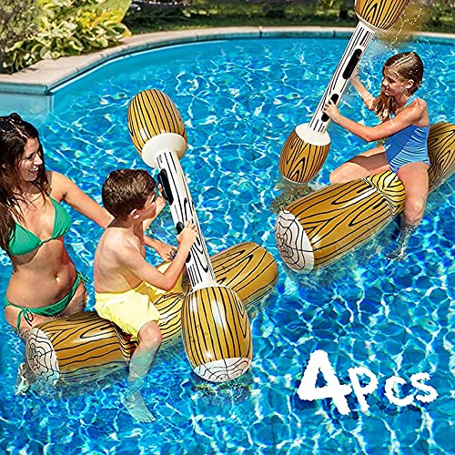 4 PCS Paquete Inflatable Flotante Juguetes De Agua Flotante Aerados Registros De Batalla, Piscina Flotadores Barcos Inflables Para Piscina Playa Piscina Piscina Juguetes Para Niños,4 pieces