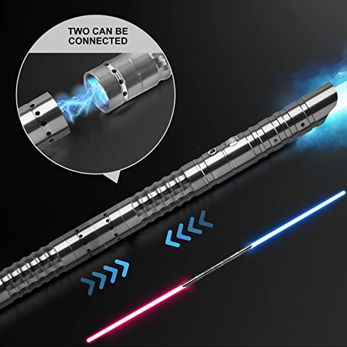 4YANG Sable de luz con Mango de Metal RGB 15 Colores Intercambiables,7 Juegos de Modos de Efectos de Sonido Metal Aluminio Hilt Force FX Lightsaber Duel Light Sabres