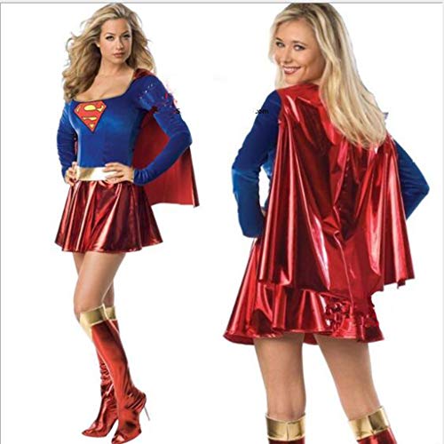 ABCDE Disfraz de Superwoman Cosplay, Disfraz de Fiesta de Disfraces de Fiesta de Halloween DS, Disfraces de Juegos de rol de animación, Sexy, Rojo (Color : Cosplay Costume, Size : XL)