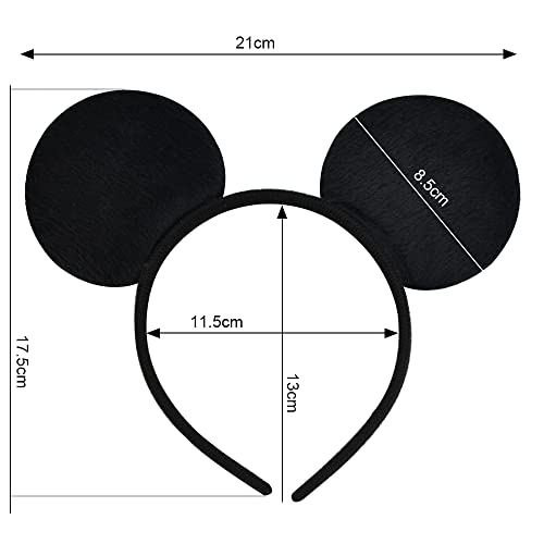 AFASOES 6 Pcs Diadema de Minnie Mouse 3 Mickey y 3 Minnie Orejas de Minnie Mouse Adulto Orejas Minnie Mouse Diadema Mickey para Mayores Niños para ir a Disneyland Fiesta Infantil Fiestas Disfraces