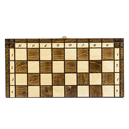 Ajedrez de Madera Tablero - Juego de Ajedrez para Niños y Adulto Profesional Piezas Grande Plegable y portátil para Viajar 31 x 31 cm