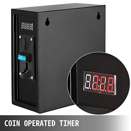 Alcancía que Acepta Monedas 26 x 13 x 28, Temporizador Digital de Fichas con Monedas de 6 kg 1250 W, Selector de Monedas Múltiples Pantalla de Tiempo, para Dispositivo Electrónico Automático