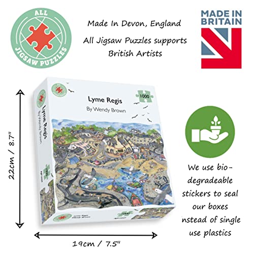 All Jigsaw Puzzles - Lyme Regis - Rompecabezas de 1000 piezas para adultos, adolescentes y niños, hecho en Gran Bretaña, rompecabezas difíciles para adultos de 66 cm x 50 cm