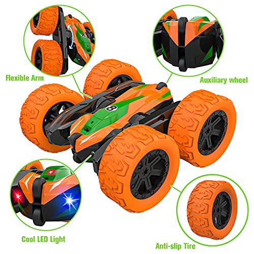 Allaugh Coche Teledirigido, 2.4GHz Coche RC Acrobacia Rotación Volteo de 360 Grados, Offroad RC Crawler Coche Radiocontrol Juguetes Niños 3-12 Años Electrico Juegos para Regalos Navidad Cumpleaños