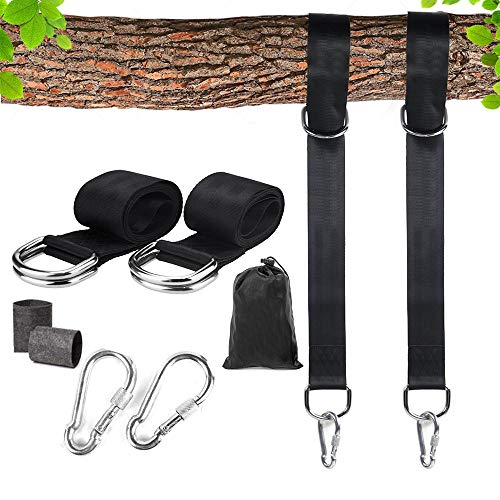 Amasawa Correa para Columpio de árbol,Correas de hamacas para Exteriores, Columpios de árboles de 150 cm con Cojines de protección de árboles para hamacas de Patio de Camping,Columpios