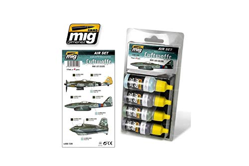 AMMO Luftwaffe WWII-Juego Inteligente de acrílico para Aviones (4 Botes de 17 ml), Multicolor MIG-7209