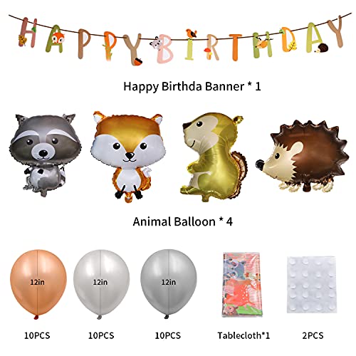 Animales del bosque, decoración de cumpleaños, globos de animales del bosque, para niños, erizo, ardilla, helio, globo de animales para el salvaje