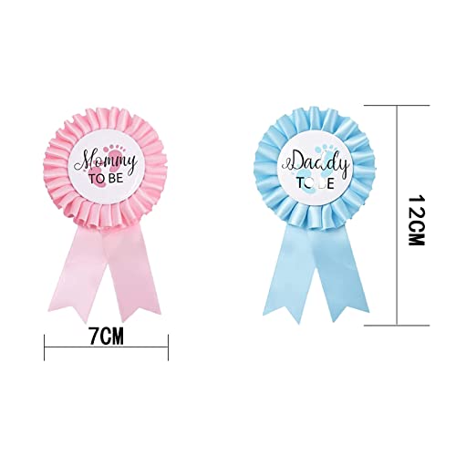 AONAT 2 Piezas Badge Sash Kit Decoración Futura Mama Baby Shower Papá Baby Shower Banda De Ducha para Bebe Decoraciones Fiesta De Bienvenida De Bebe Baby Shower Decoracion Mummy To Be，Daddy To Be