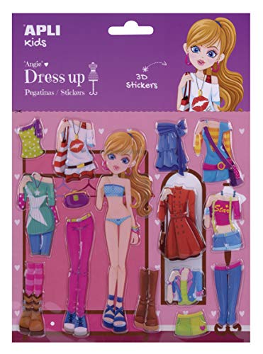 APLI Kids 17608 - Pegatinas Dress up grande 3D Angie 1 hoja