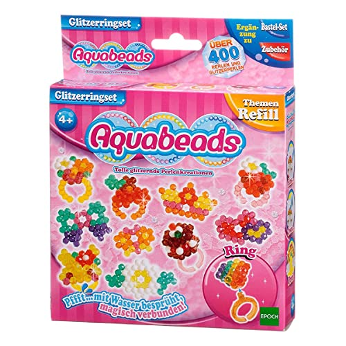 Aquabeads- Konstruktionsspielzeug Juego de Anillos Brillantes, Multicolor, 400 Perlen (Epoch para Imaginar 79928)