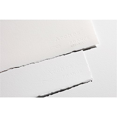 Arches - Papel de acuarela, bloc 12 hojas engomado 1 lado, grano fino, 300 g/m², 23 x 31 cm