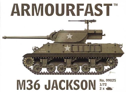 Armourfast 1/72 US M36 Jackson Tank Model Kit - Contains 2 Tanks